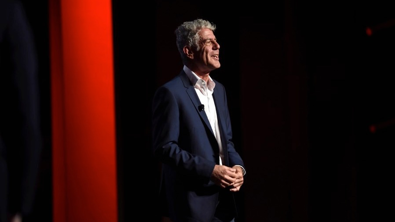 Anthony Bourdain appears on stage at the Theater at Madison Square Garden in 2016